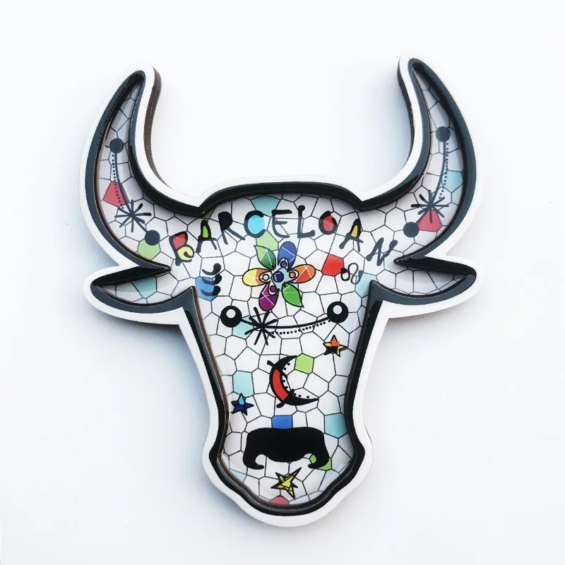 Fridge magnet Barcelona Bull Head Decoration Message Sticker Tourist Souvenir Resin Refrigerator Sticker Crafts
Fridge magnet Barcelona Bull Head Decoration Message Sticker Tourist Souvenir Resin Refrigerator Sticker Crafts