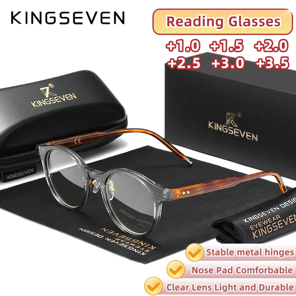 KINGSEVEN Round Frame Reading Glasses Men Women Comfortable Fit Presbyopia EyeGlasses +1.0+1.5+2.0+2.5+3.0+3.5
KINGSEVEN Round Frame Reading Glasses Men Women Comfortable Fit Presbyopia EyeGlasses +1.0+1.5+2.0+2.5+3.0+3.5