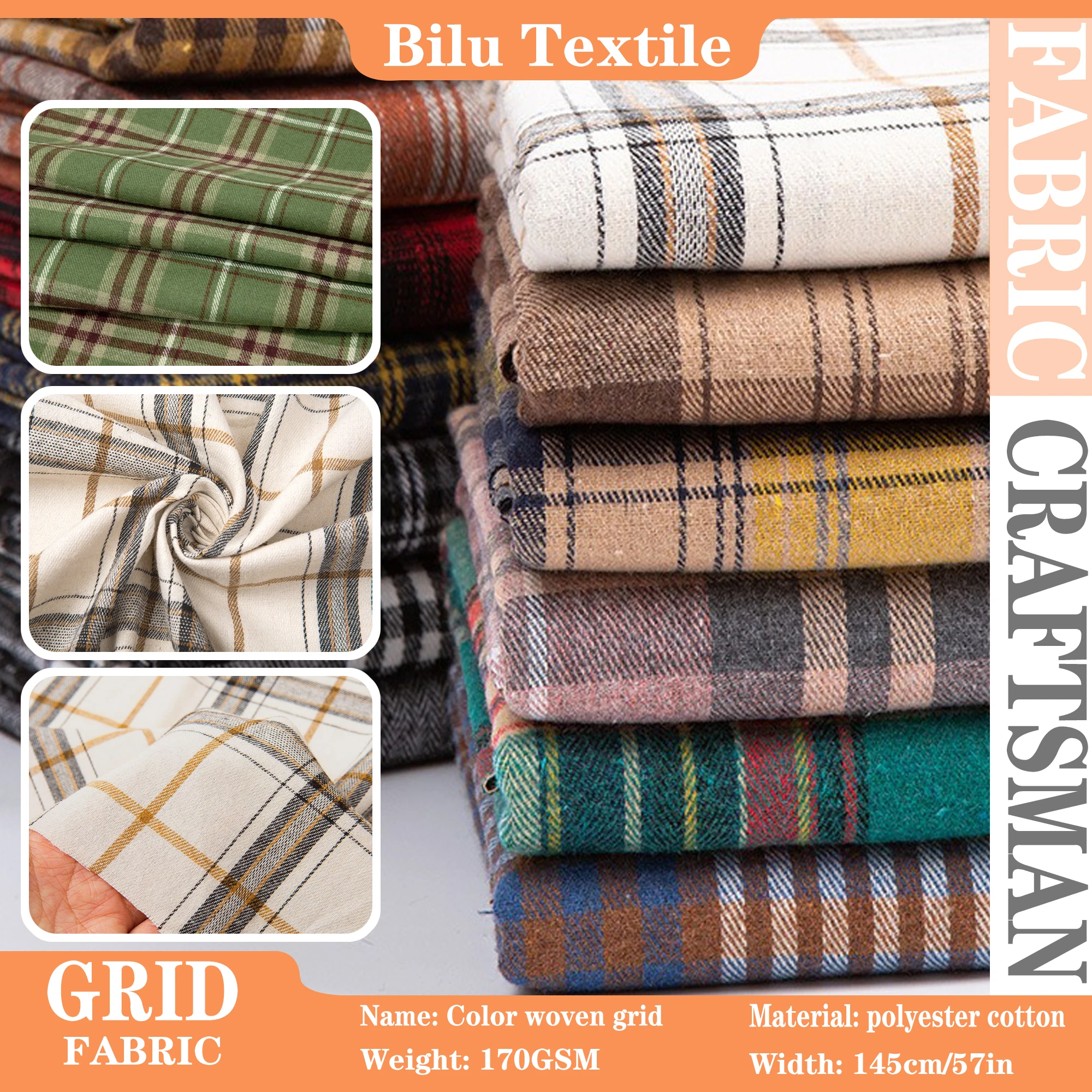 1M/2M/3M/5M British Style Plaid Brushed Fabric - Polyester Cotton Blend for Autumn/Winter Clothing (by Meter)
1M/2M/3M/5M British Style Plaid Brushed Fabric - Polyester Cotton Blend for Autumn/Winter Clothing (by Meter)