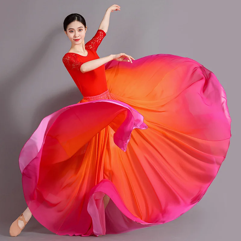 Gradient Color Dance Skirt Eleganc Women's Square Dancing Perform Maxi skirts Elastic-waist Big-hem Chiffon A-line Skirts 2025
Gradient Color Dance Skirt Eleganc Women's Square Dancing Perform Maxi skirts Elastic-waist Big-hem Chiffon A-line Skirts 2025