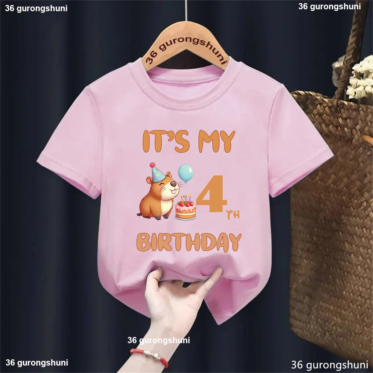It'S My 4th Birthday Capybara Balloon Printed Tshirt Girls/Boys Celebrate Birthday Gift Kids Clothes Kawaii Solid T-Shirt Tops
It'S My 4th Birthday Capybara Balloon Printed Tshirt Girls/Boys Celebrate Birthday Gift Kids Clothes Kawaii Solid T-Shirt Tops