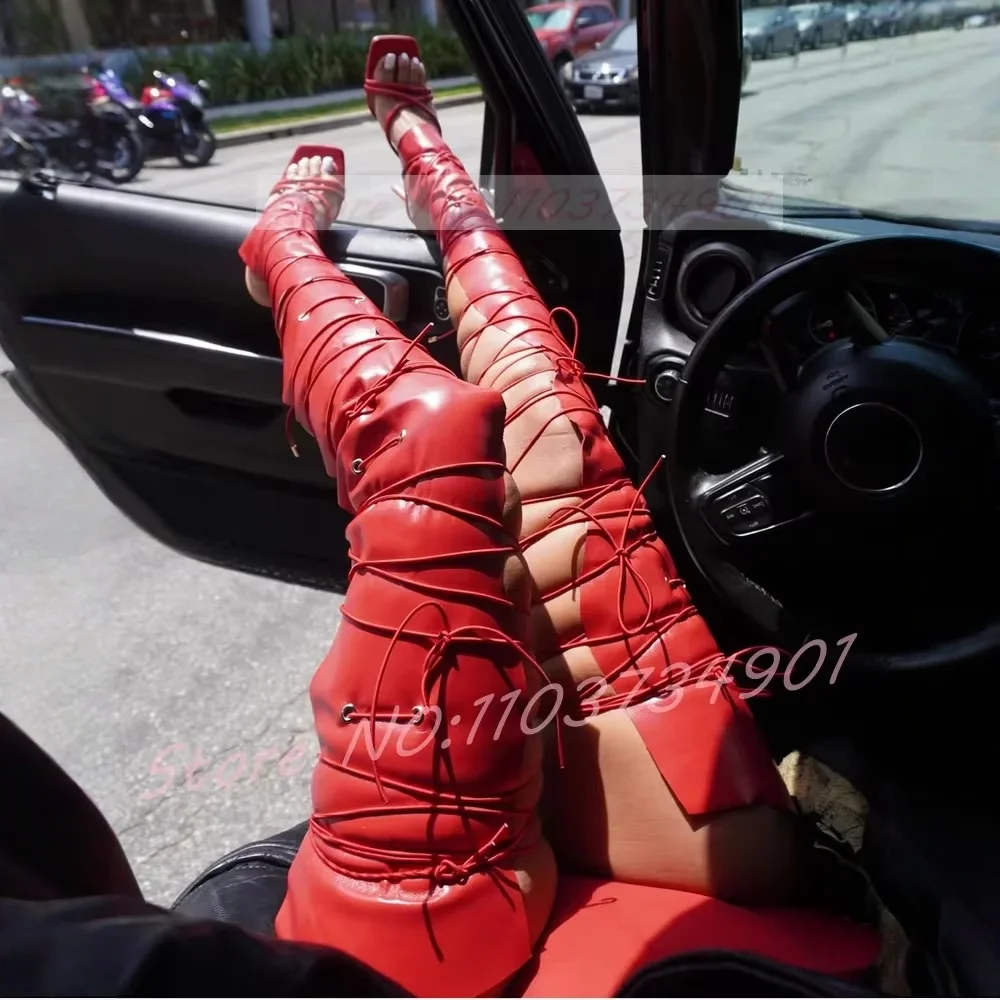 Красные сандалии-гладиаторы выше колена со шнуровкой, женские пикантные однотонные сандалии на высоком каблуке с квадратным носком и перекрестным ремешком, женские вечерние изящные однотонные сандалии
Красные сандалии-гладиаторы выше колена со шнуровкой, женские пикантные однотонные сандалии на высоком каблуке с квадратным носком и перекрестным ремешком, женские вечерние изящные однотонные сандалии