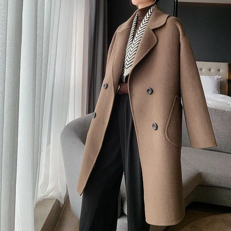Double Sided Wool Coat Women'S 2025 Autumn And Winter New Style Hepburn Style Fashionable Medium Long Wool Coat
Double Sided Wool Coat Women'S 2025 Autumn And Winter New Style Hepburn Style Fashionable Medium Long Wool Coat