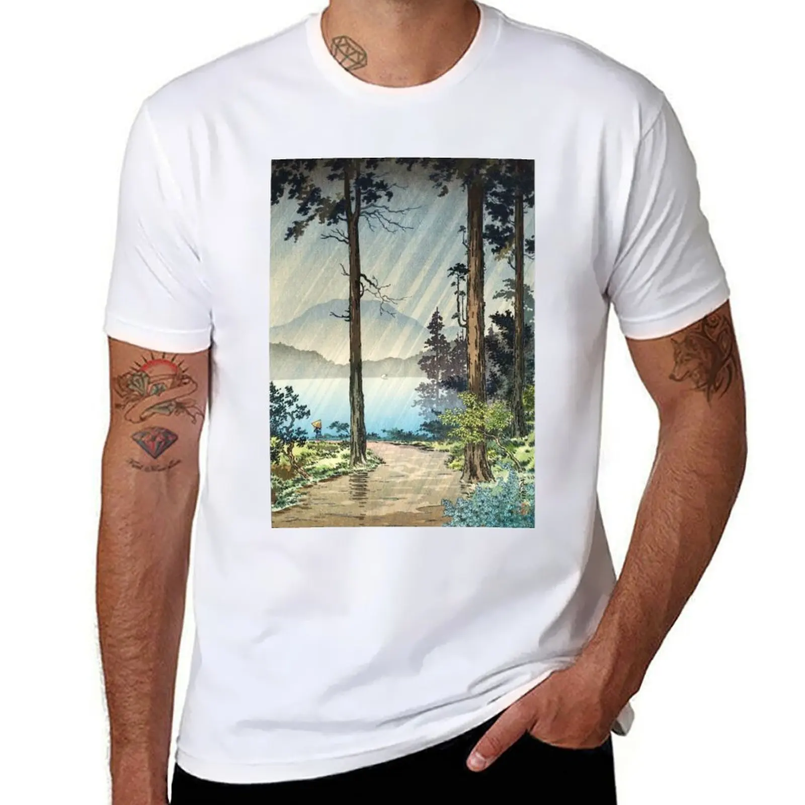 Hakone Tsuchiya - Rain at Morning Koitsu T-Shirt Breathable Basic Cotton T-Shirt
Hakone Tsuchiya - Rain at Morning Koitsu T-Shirt Breathable Basic Cotton T-Shirt