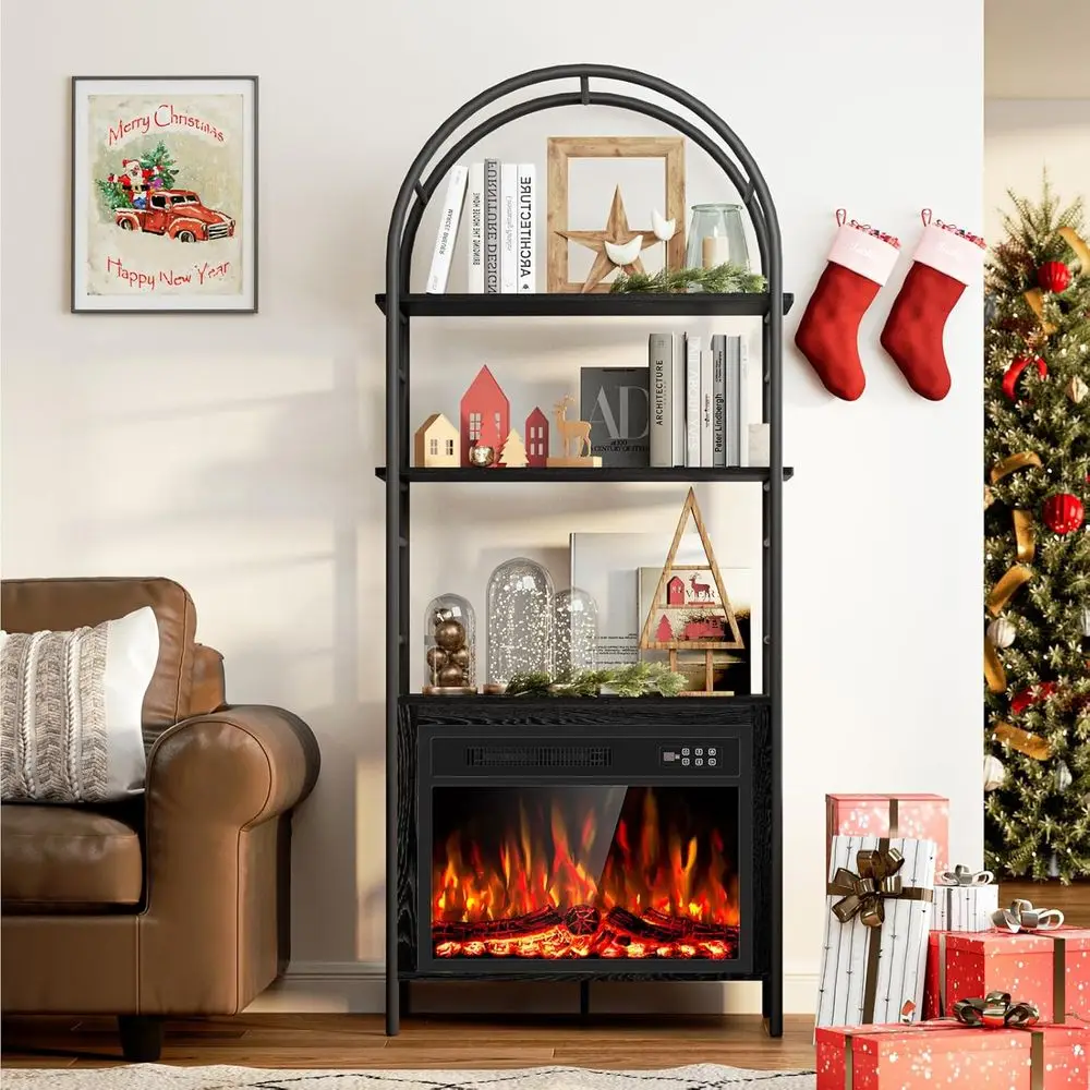 23 Electric Fireplace with Bookshelf, 72 Tall Curved Bookcase, Remote, Timer, Lifelike Flame, Storage for Home or Office, Black
23 Electric Fireplace with Bookshelf, 72 Tall Curved Bookcase, Remote, Timer, Lifelike Flame, Storage for Home or Office, Black