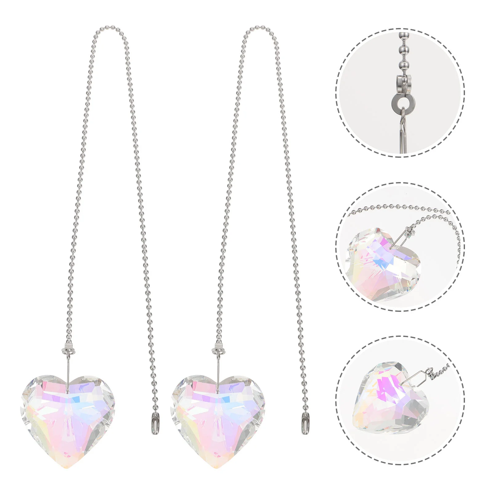 2 Pcs Heart Shaped Crystal Pendant Chain Indoor Hanging Decoration naments for Home Window Door Curtain Chandelier Wedding
2 Pcs Heart Shaped Crystal Pendant Chain Indoor Hanging Decoration naments for Home Window Door Curtain Chandelier Wedding