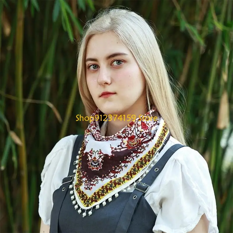 G5AE Triangular Shawl with Artificial Pearls Tassels And Flower Pattern Great For Women Spring Daily Wear and Night Event
G5AE Triangular Shawl with Artificial Pearls Tassels And Flower Pattern Great For Women Spring Daily Wear and Night Event