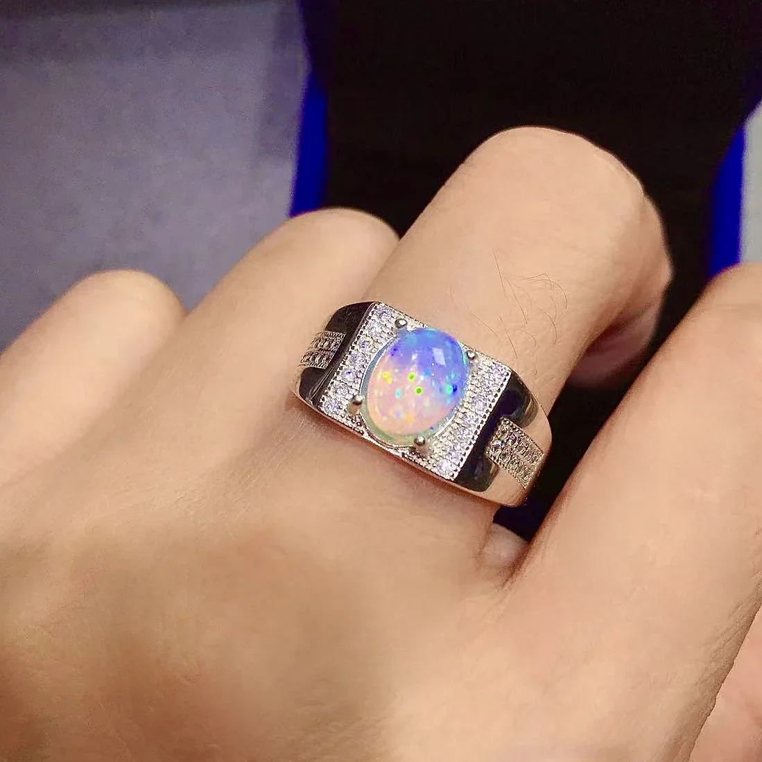 100% Natural Opal Simple 925 Silver Opal Ring for Daily Wear 8mm*10mm 2.5ct Silver Ring Simple Sterling Silver Opal Jewelry
100% Natural Opal Simple 925 Silver Opal Ring for Daily Wear 8mm*10mm 2.5ct Silver Ring Simple Sterling Silver Opal Jewelry
