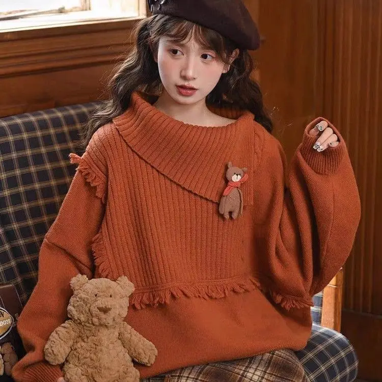 Japan Autumn And Winter Cute And Sweet Bear Design Sweater For Women New Loose Pullover Sweater For Women
Japan Autumn And Winter Cute And Sweet Bear Design Sweater For Women New Loose Pullover Sweater For Women