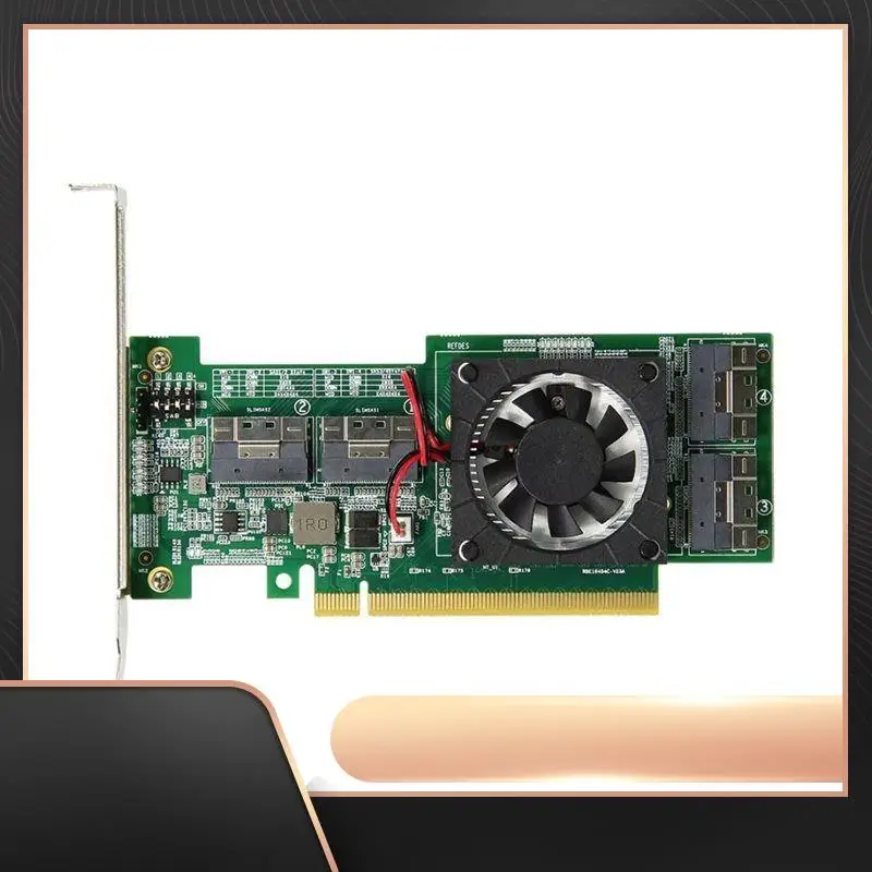 N34R-графическая карта SFF8654 Pcie 3.0 X16 Плата расширения PLX8749 Встроенный модуль для 8 контроллеров жесткого диска Nvme
N34R-графическая карта SFF8654 Pcie 3.0 X16 Плата расширения PLX8749 Встроенный модуль для 8 контроллеров жесткого диска Nvme