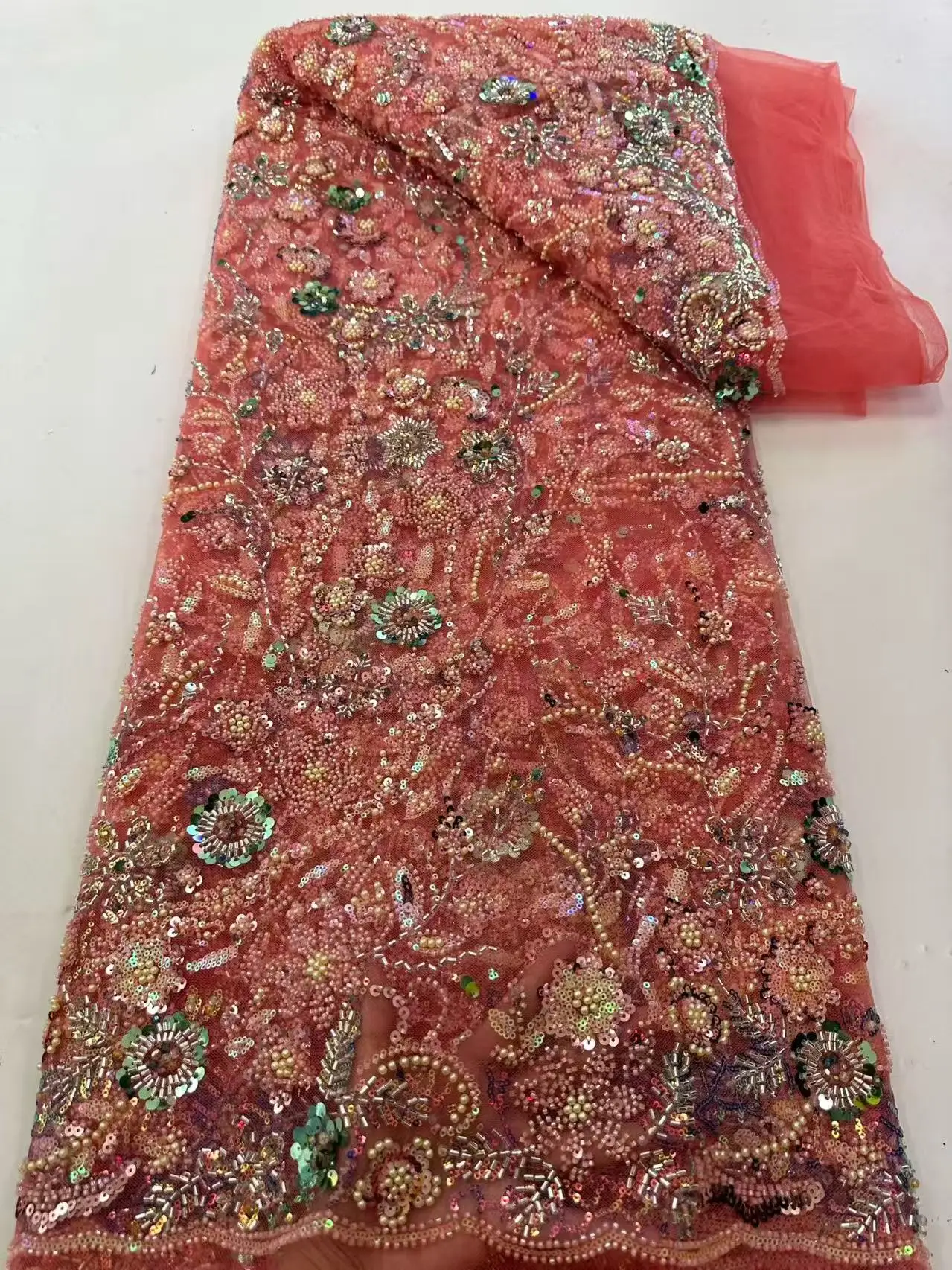 Luxury Fashion Gold French Mesh Beads Embroidery Sequins Lace Fabric African Nigerian Groom Lace Fabric For Wedding Dress Women
Luxury Fashion Gold French Mesh Beads Embroidery Sequins Lace Fabric African Nigerian Groom Lace Fabric For Wedding Dress Women