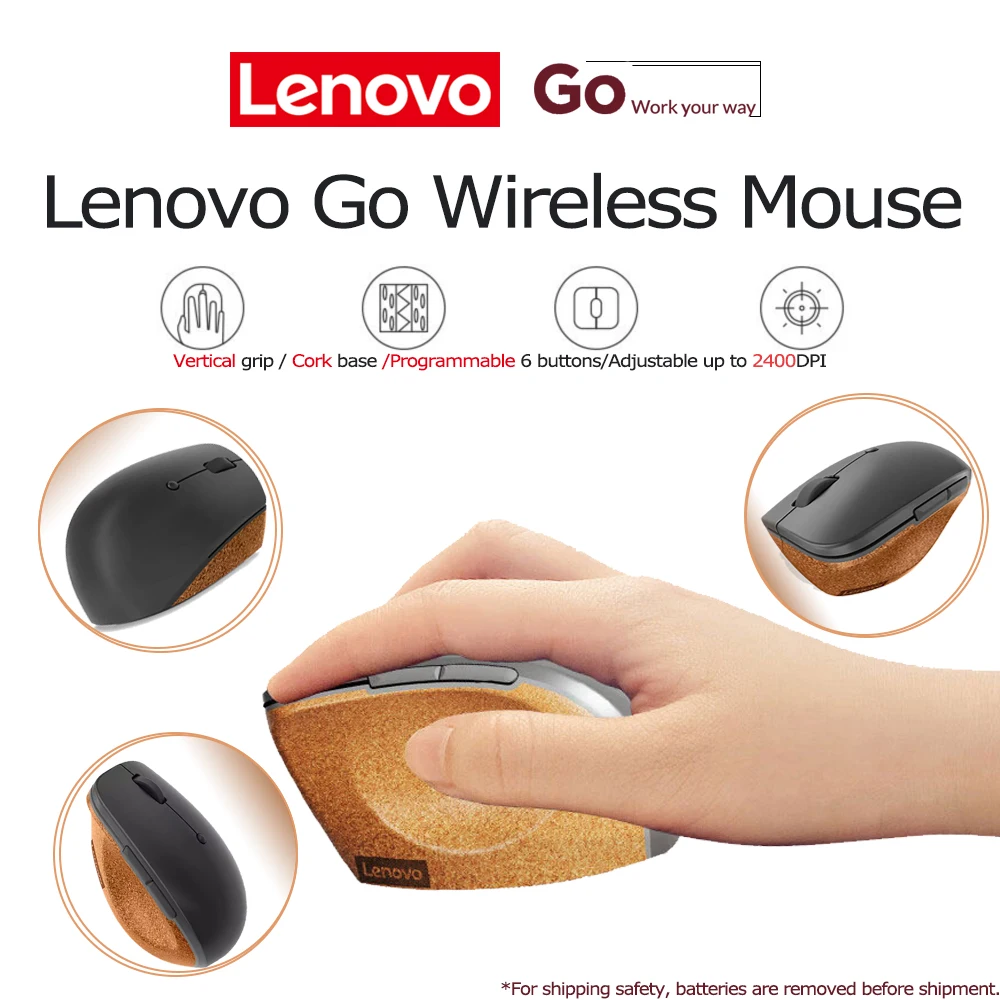 Lenovo Go Wireless Vertical Mouse Ergonomic 4Y51C33792 6 Buttons Programmable Blue Optical Sensor 2400 DPI Comfort Natural
Lenovo Go Wireless Vertical Mouse Ergonomic 4Y51C33792 6 Buttons Programmable Blue Optical Sensor 2400 DPI Comfort Natural