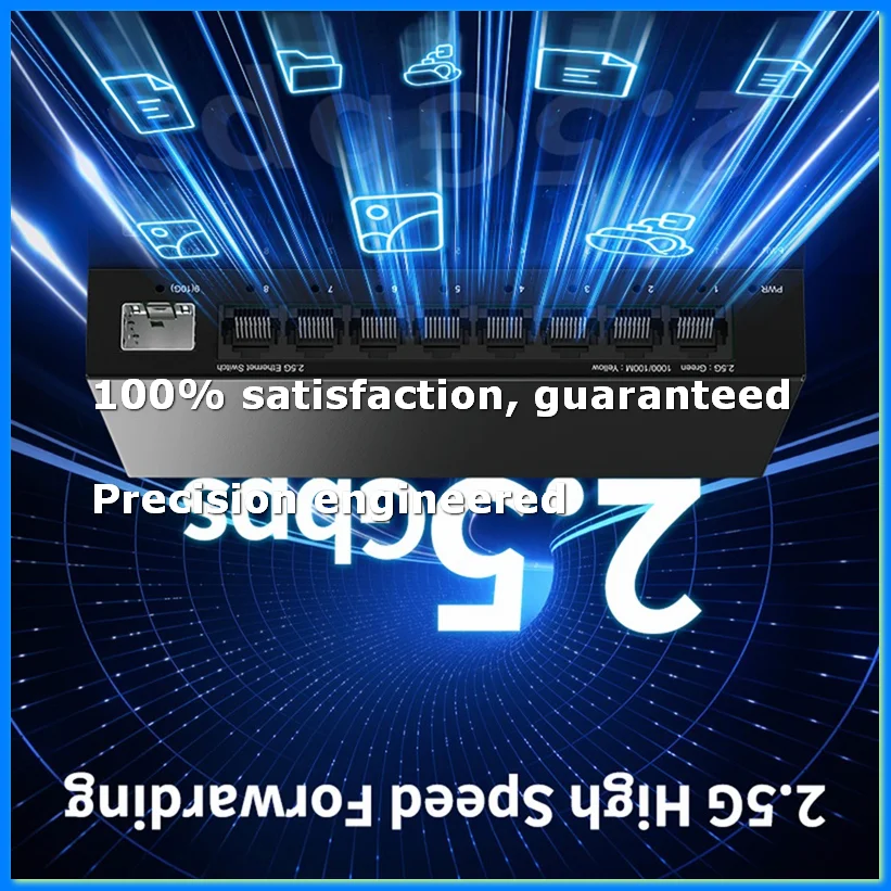 2.5Gb 8 Port Network Switch 2.5Gbps Unmanaged Ethernet Switch with 10Gb SFP+ Slot Home Lab Small Setup Switch EU PLUG-A07G
2.5Gb 8 Port Network Switch 2.5Gbps Unmanaged Ethernet Switch with 10Gb SFP+ Slot Home Lab Small Setup Switch EU PLUG-A07G