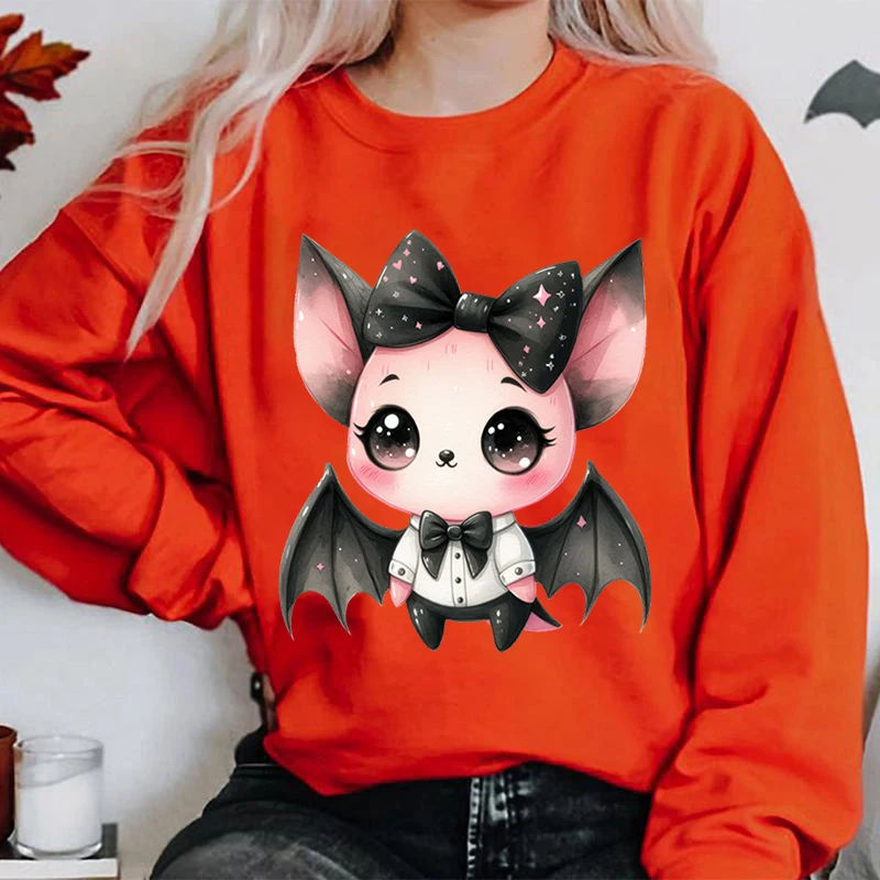 Funny Halloween Bat Print Pullovers For Women New Fashion Autumn And Winter Ladies Creative Pure Color Loose Hoodless Sweatshirt
Funny Halloween Bat Print Pullovers For Women New Fashion Autumn And Winter Ladies Creative Pure Color Loose Hoodless Sweatshirt