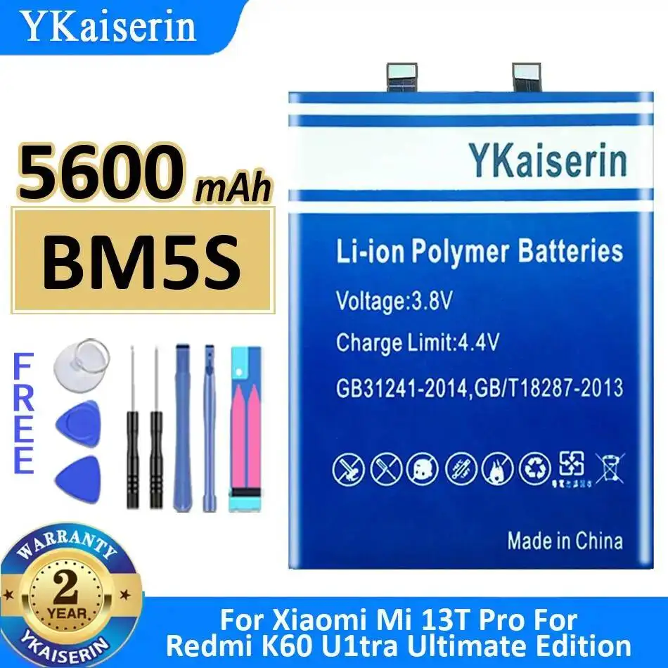 High Performance BM5S For Xiaomi MI 13T Pro For Redmi K60 U1tra Ultimate Edition Mobile Phone Battery High Capacity 5600mAh
High Performance BM5S For Xiaomi MI 13T Pro For Redmi K60 U1tra Ultimate Edition Mobile Phone Battery High Capacity 5600mAh