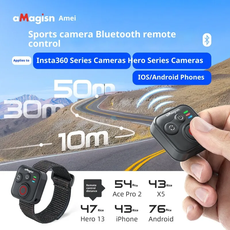 aMagisn Bluetooth Remote for Insta360 GoPro Mobile Phone 50m Range Waterproof Design Long Battery Life Horizontal Vertical Mount
aMagisn Bluetooth Remote for Insta360 GoPro Mobile Phone 50m Range Waterproof Design Long Battery Life Horizontal Vertical Mount