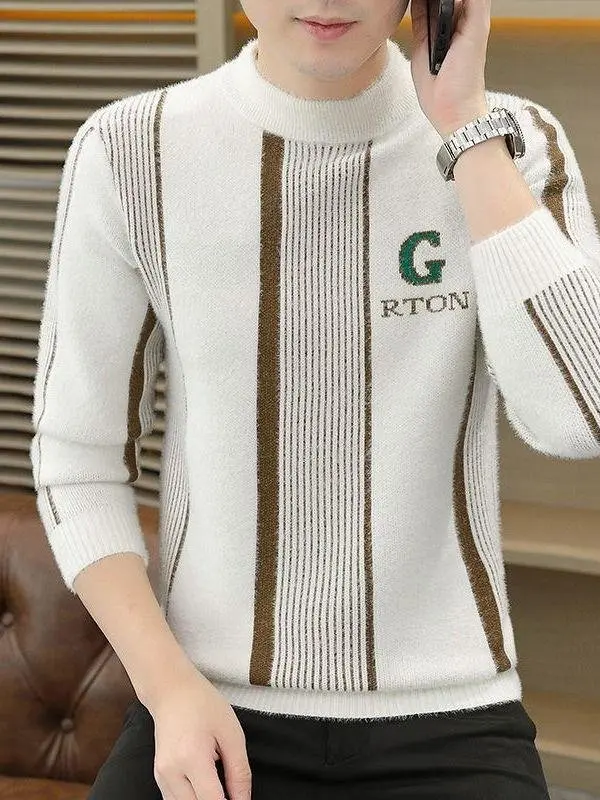 Мужской утепленный вязаный свитер с высоким воротником, повседневный, приталенный, модный, зимний, универсальный, из искусственной шерсти
Мужской утепленный вязаный свитер с высоким воротником, повседневный, приталенный, модный, зимний, универсальный, из искусственной шерсти