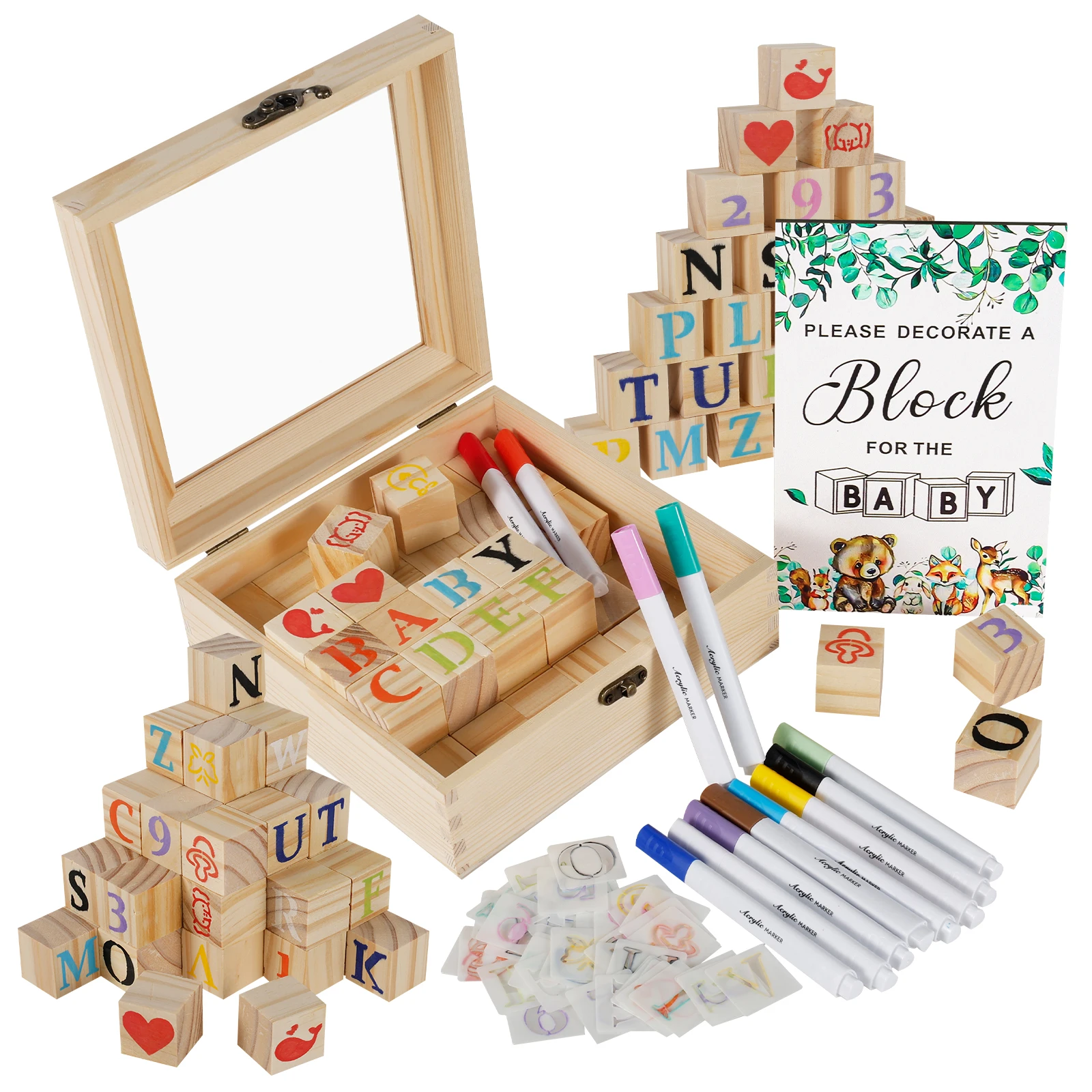 Baby Shower Block Game Set DIY Wood Block Puzzle Funny Baby Shower Game Sign Kit for Baby Shower Gender Reveal Party Decor
Baby Shower Block Game Set DIY Wood Block Puzzle Funny Baby Shower Game Sign Kit for Baby Shower Gender Reveal Party Decor