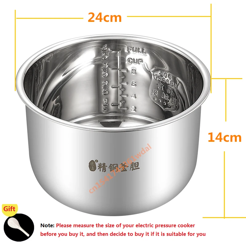 5L Original High Quality Pressure Cooker Inner Pot Rice Liner 304 Stainless Steel Inner Pots Minute Non-stick Cookware
5L Original High Quality Pressure Cooker Inner Pot Rice Liner 304 Stainless Steel Inner Pots Minute Non-stick Cookware