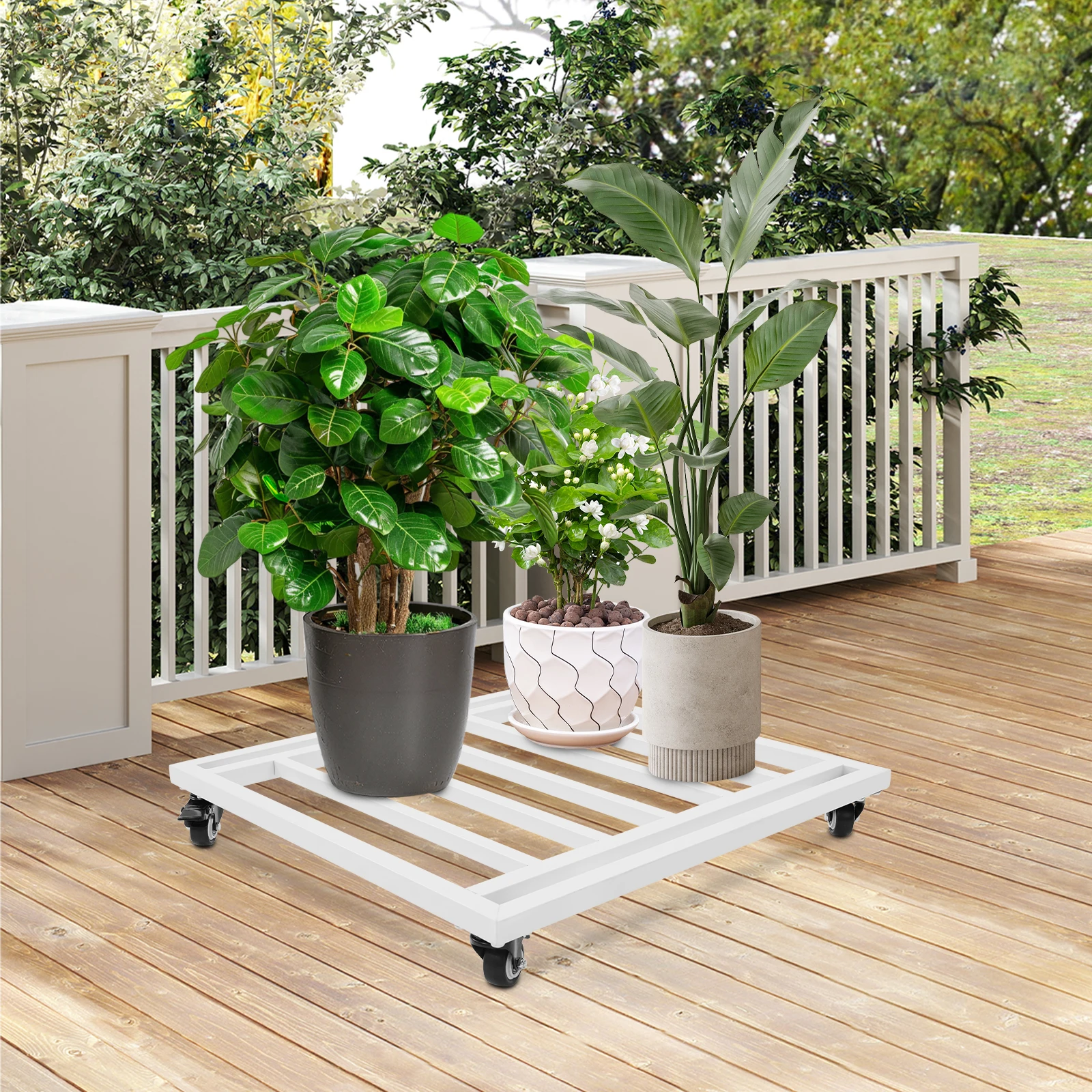 White 25-Inch Plant Caddy with Wheels High Load-Bearing Capacity Spacious Volume for Easy Plant Transport
White 25-Inch Plant Caddy with Wheels High Load-Bearing Capacity Spacious Volume for Easy Plant Transport