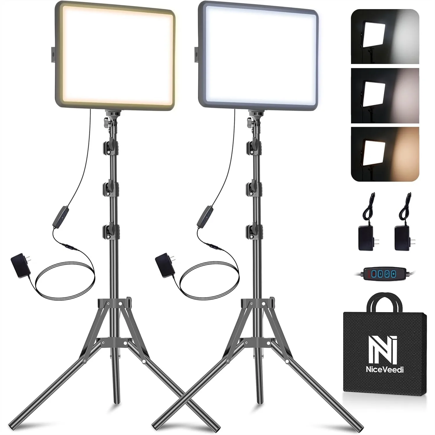 2-Pack Photography Lighting Kit, 25W LED Video Light, 2900-7000K Dimmable Studio Light with Tripod Stand, 73" Stream Light for
2-Pack Photography Lighting Kit, 25W LED Video Light, 2900-7000K Dimmable Studio Light with Tripod Stand, 73" Stream Light for