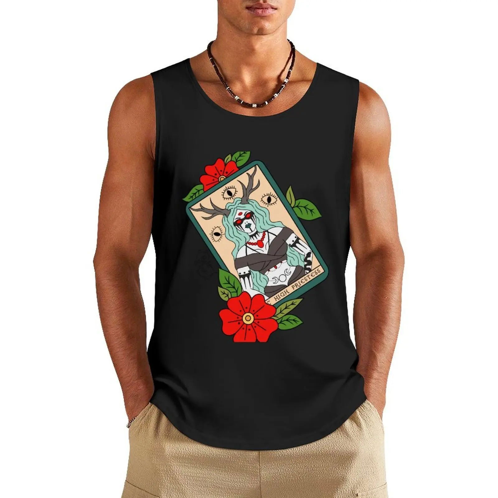 High priestess tarot card floral tattoo Tank Top sleeveless vests Sports clothing T-shirt male
High priestess tarot card floral tattoo Tank Top sleeveless vests Sports clothing T-shirt male