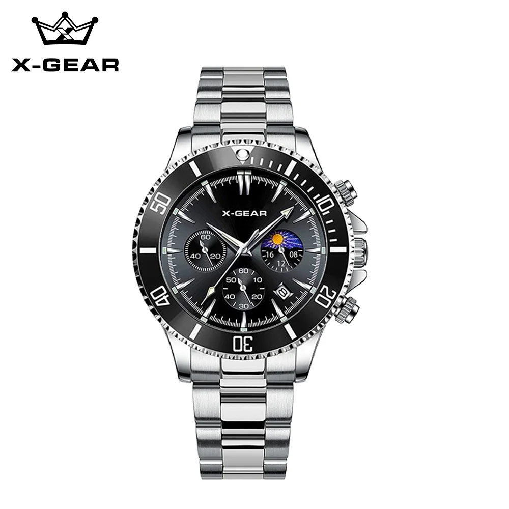 X-GEAR Fashion Mens Watches for Men Sport Stainless Steel Quartz Watch Luxury Man Business Luminous Clock Relogio Masculino
X-GEAR Fashion Mens Watches for Men Sport Stainless Steel Quartz Watch Luxury Man Business Luminous Clock Relogio Masculino