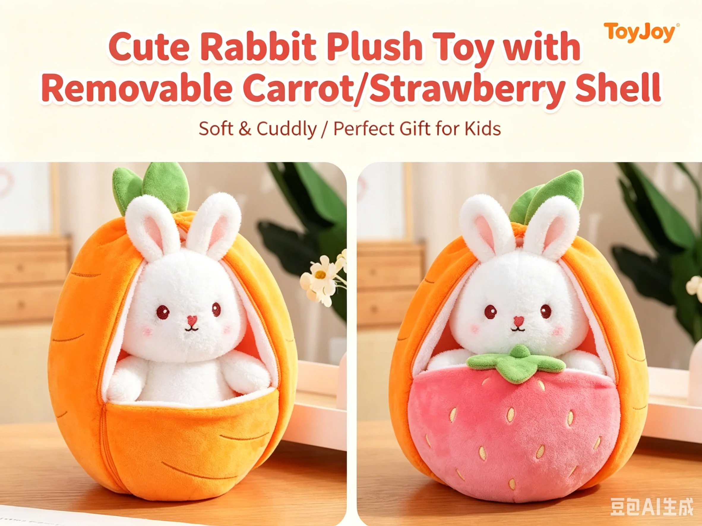 Cute Soft Filled Rabbit Plush Doll 25cm Dual Fruit Shape Design Baby Companion Toy
Cute Soft Filled Rabbit Plush Doll 25cm Dual Fruit Shape Design Baby Companion Toy