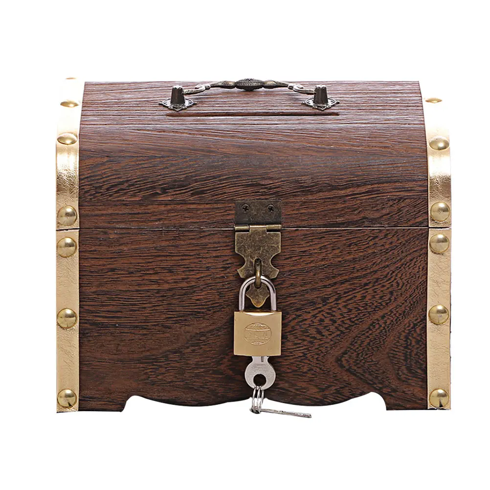 Large Treasure Chest Vintage Decor Wooden Money Bank Coin Case Lock Retro Style Collectibles Storage Container
Large Treasure Chest Vintage Decor Wooden Money Bank Coin Case Lock Retro Style Collectibles Storage Container