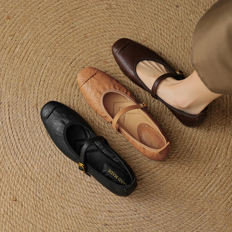Gorasion 2025 New Women Summer Soft-sole Flat Shoes Retro Elegant Buckle Strap Mary Janes Genuine Leather Ladie's Handmade Shoes
Gorasion 2025 New Women Summer Soft-sole Flat Shoes Retro Elegant Buckle Strap Mary Janes Genuine Leather Ladie's Handmade Shoes