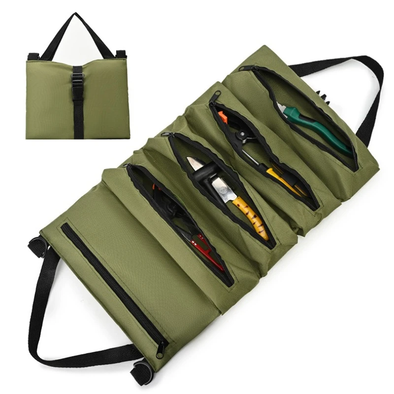 Heavy Duty Tool Roll Up Bag with 5 Zipper Pockets Multifunctional Wrench Roll Pouch Canvas Tool Organizer Car Back Seat Hanging
Heavy Duty Tool Roll Up Bag with 5 Zipper Pockets Multifunctional Wrench Roll Pouch Canvas Tool Organizer Car Back Seat Hanging