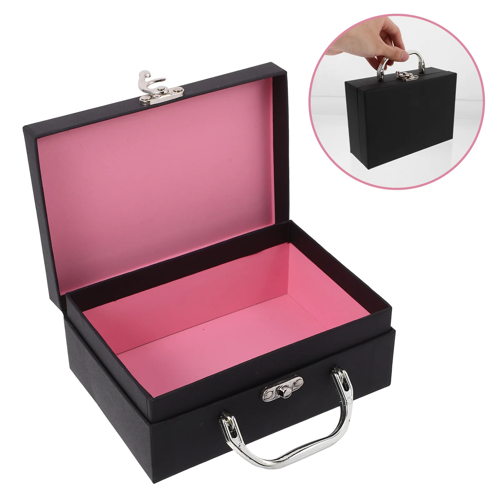 Suitcase Storage Box Paper Desktop Boxes with Handle Accessories Black Drawer Organizer
Suitcase Storage Box Paper Desktop Boxes with Handle Accessories Black Drawer Organizer