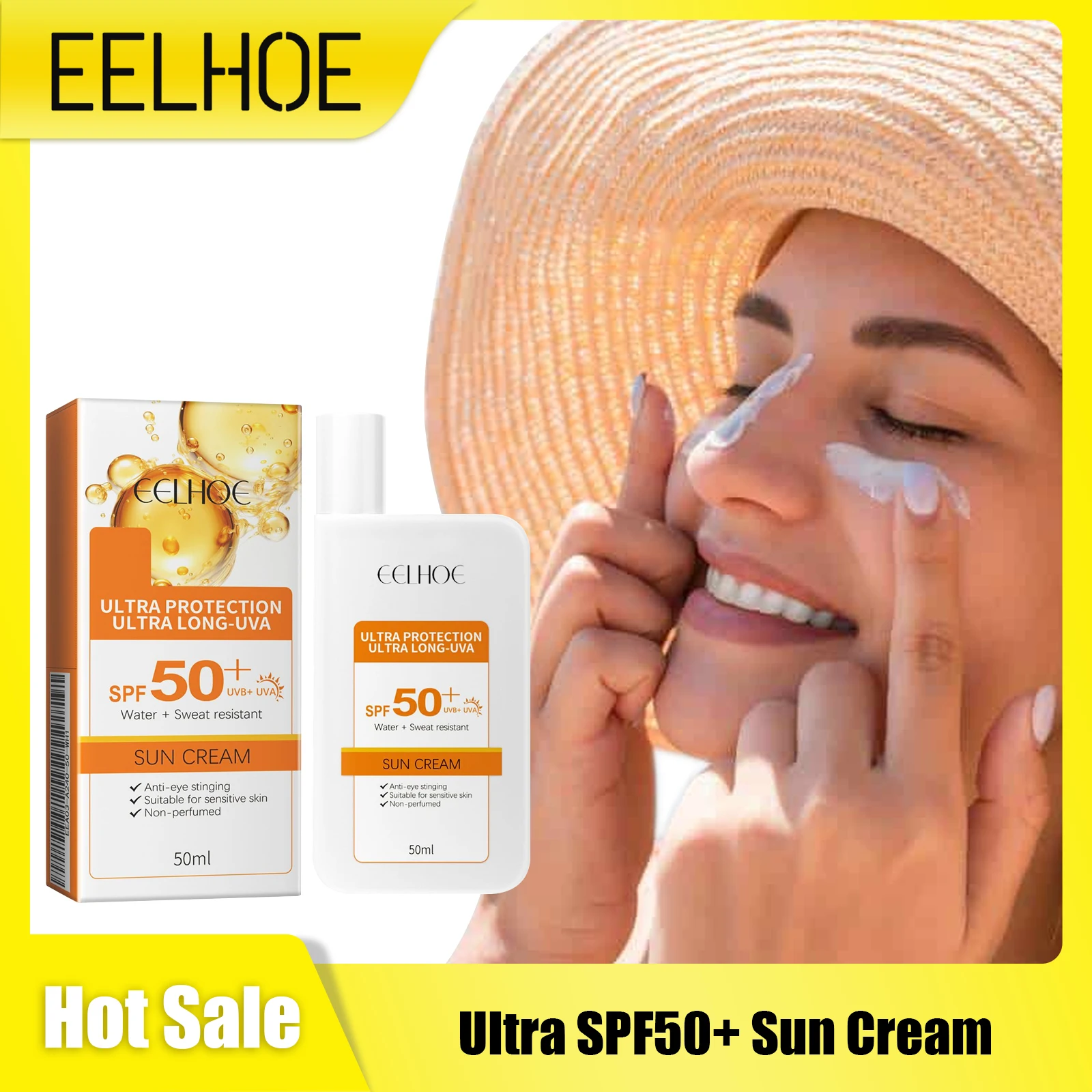 Hyaluronic Acid Suncream Ultra SPF 50+ UVA UVB Protection Anti Oxidant Lasting Moisturizing Sun Block Isolation Protective Cream
Hyaluronic Acid Suncream Ultra SPF 50+ UVA UVB Protection Anti Oxidant Lasting Moisturizing Sun Block Isolation Protective Cream