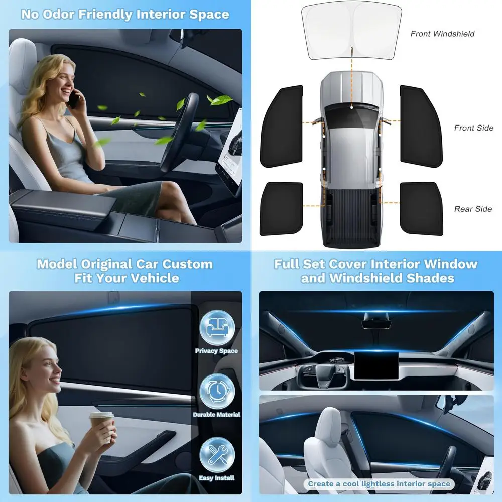Universal 4-Door Car Window Shade Set, UV Protection, Privacy, Camping Use, 5-Piece Blackout Covers
Universal 4-Door Car Window Shade Set, UV Protection, Privacy, Camping Use, 5-Piece Blackout Covers