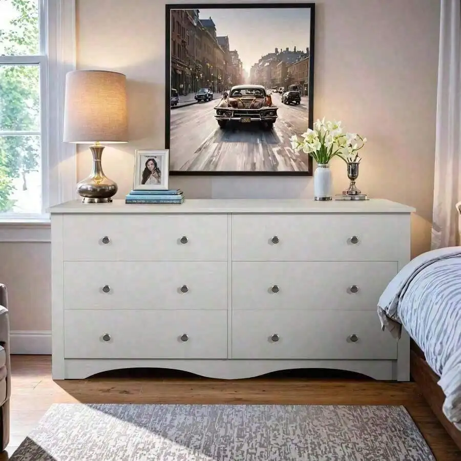 6 Drawer Double Dresser, Wide Wood Chest Of Drawers Storage Tower Storage Living Room Bedroom
6 Drawer Double Dresser, Wide Wood Chest Of Drawers Storage Tower Storage Living Room Bedroom