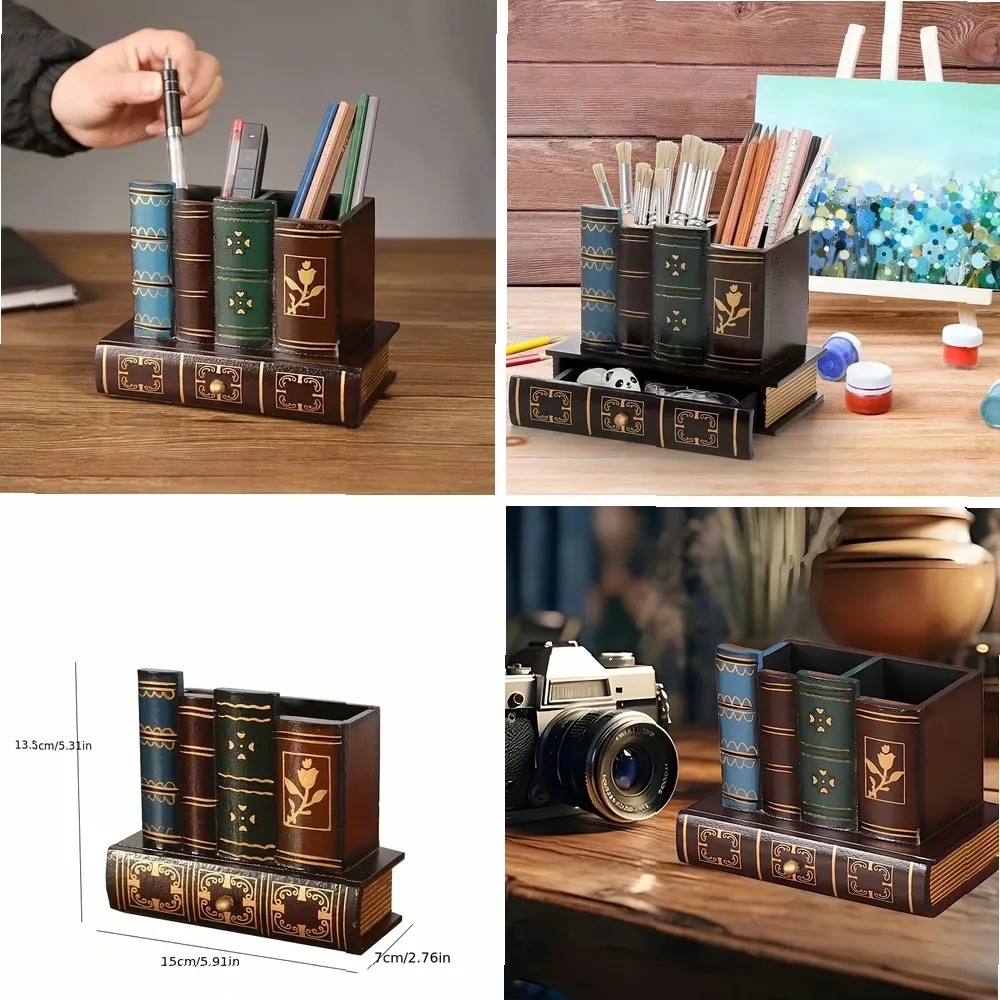 1pc Vintage European Wooden Pen Holder - Creative Desk Organizer and Decorative Storage Box Home Office Organization and Storage
1pc Vintage European Wooden Pen Holder - Creative Desk Organizer and Decorative Storage Box Home Office Organization and Storage