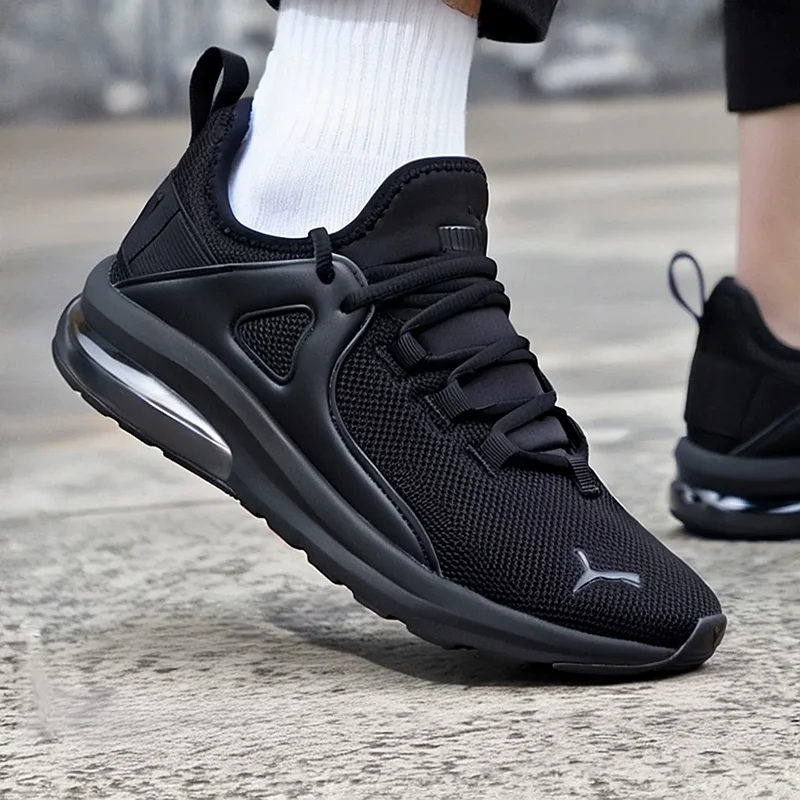 PUMA All Black Mesh Air Cushion Breathable Casual Running Sneakers 385669-02
PUMA All Black Mesh Air Cushion Breathable Casual Running Sneakers 385669-02