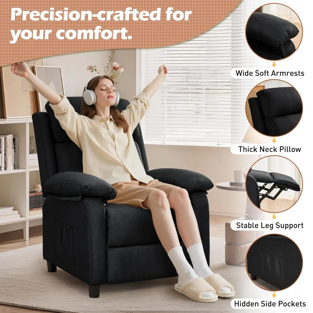 Living Room Chairs for Adults, Padded Deep Seat Reading Chair with Side Pockets, Small Recliners, Customized
Living Room Chairs for Adults, Padded Deep Seat Reading Chair with Side Pockets, Small Recliners, Customized