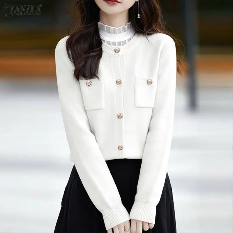 Уютные вязаные куртки ZANZEA в рубчик, женские кардиганы с круглым вырезом и длинными рукавами на пуговицах, элегантная женская верхняя одежда на весну и осень, 3XL
Уютные вязаные куртки ZANZEA в рубчик, женские кардиганы с круглым вырезом и длинными рукавами на пуговицах, элегантная женская верхняя одежда на весну и осень, 3XL