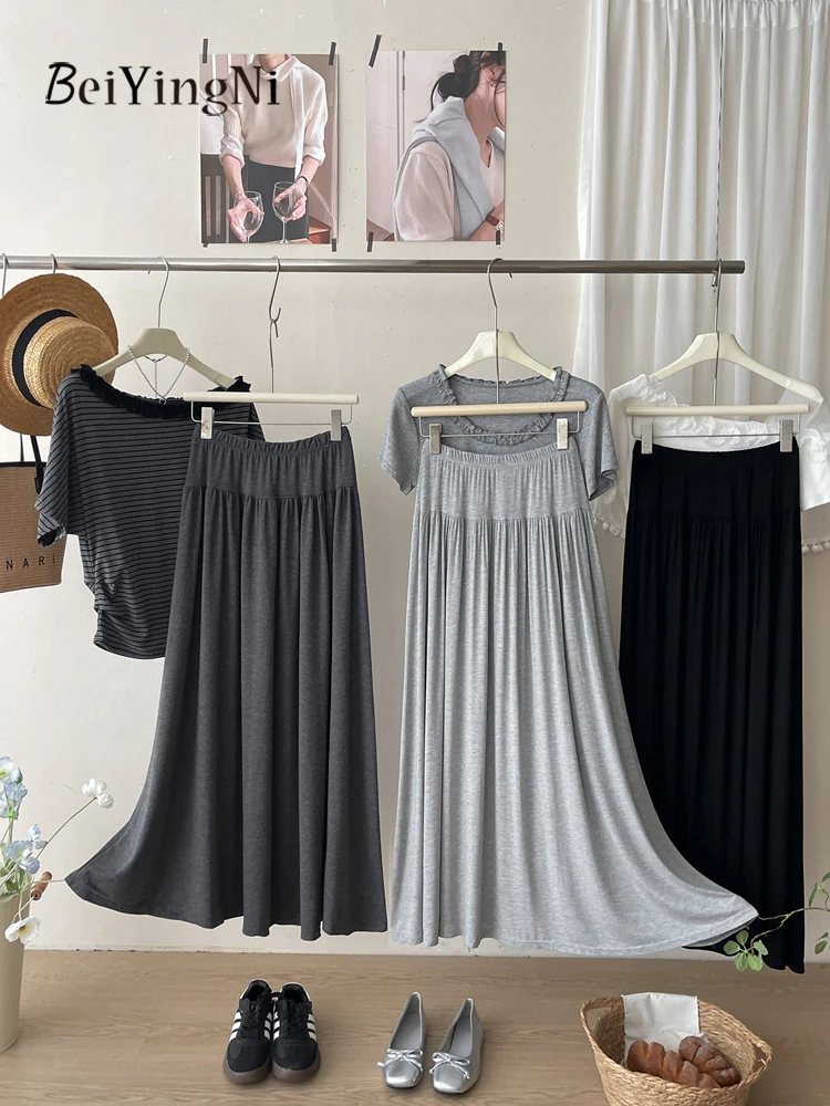 Beiyingni Harajuku Casual Gray Women's Skirts Solid Color Pleated Long Maxi Skirt Ladies Summer Commute Vintage A-line Skirt
Beiyingni Harajuku Casual Gray Women's Skirts Solid Color Pleated Long Maxi Skirt Ladies Summer Commute Vintage A-line Skirt