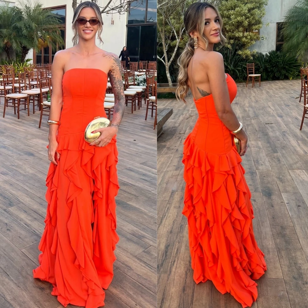 Customized Formal Chiffon Sleeveless Evening Dress Delicate Strapless Prom Dresses Temperament Tiered Special Occasion Gowns
Customized Formal Chiffon Sleeveless Evening Dress Delicate Strapless Prom Dresses Temperament Tiered Special Occasion Gowns