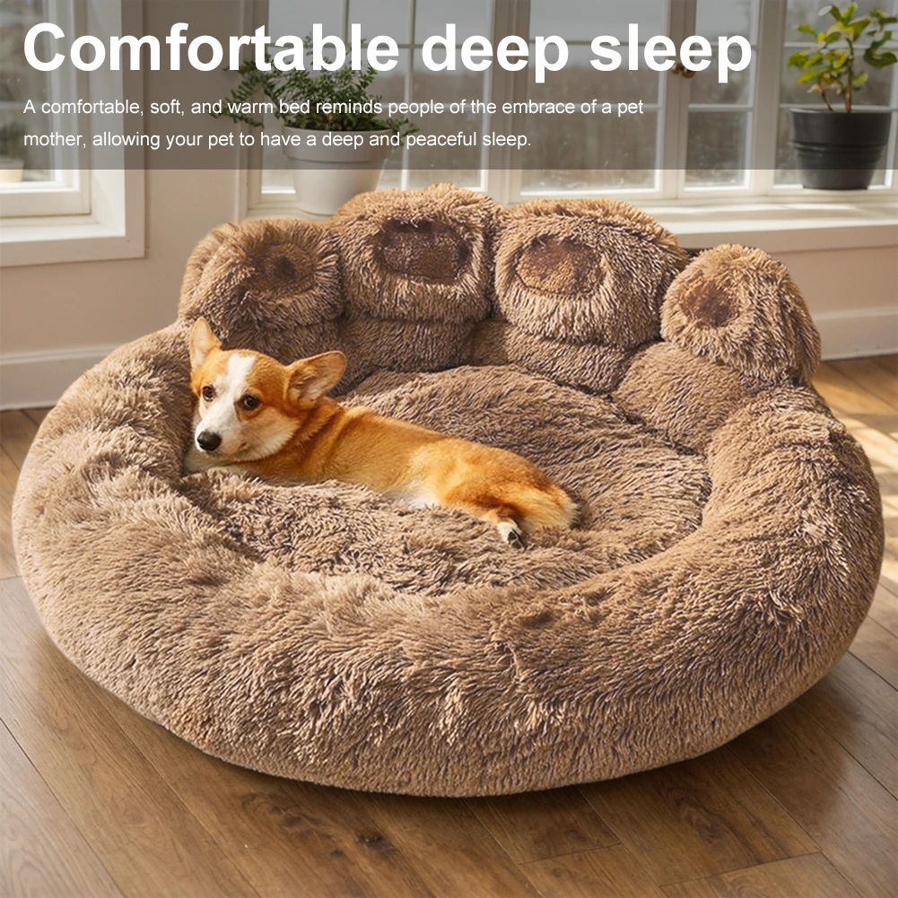 30 Inch/43 Inch Paw Shape Plush Dog Bed Dog Bed with Removable Cover Donut Dog Bed Washable for Puppy and Kitten
30 Inch/43 Inch Paw Shape Plush Dog Bed Dog Bed with Removable Cover Donut Dog Bed Washable for Puppy and Kitten