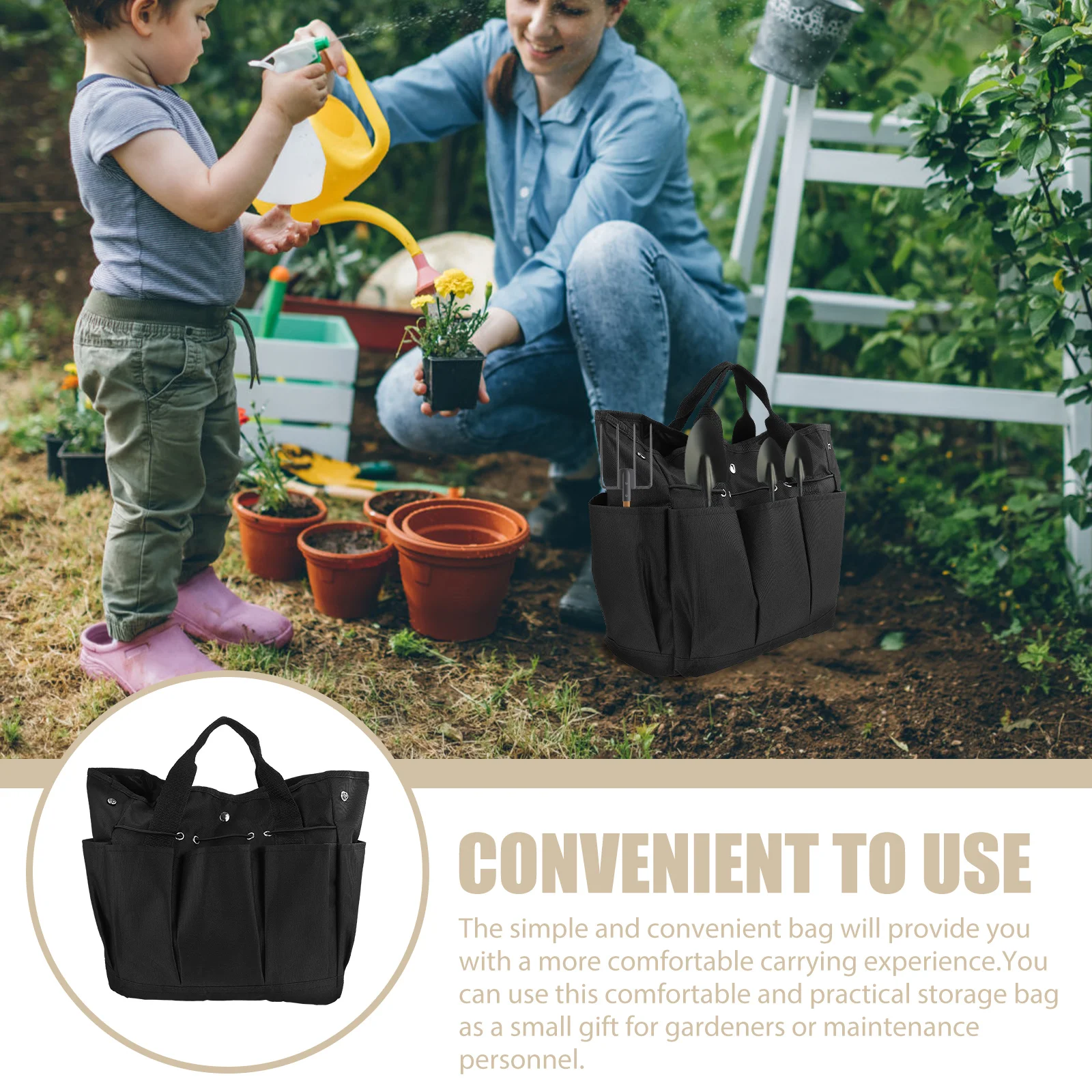 Garden Tool Tote For Organizer Storage Pouch Black Oxford Cloth Durable Container For Gardening Kit Work Tools Bag Organizer
Garden Tool Tote For Organizer Storage Pouch Black Oxford Cloth Durable Container For Gardening Kit Work Tools Bag Organizer