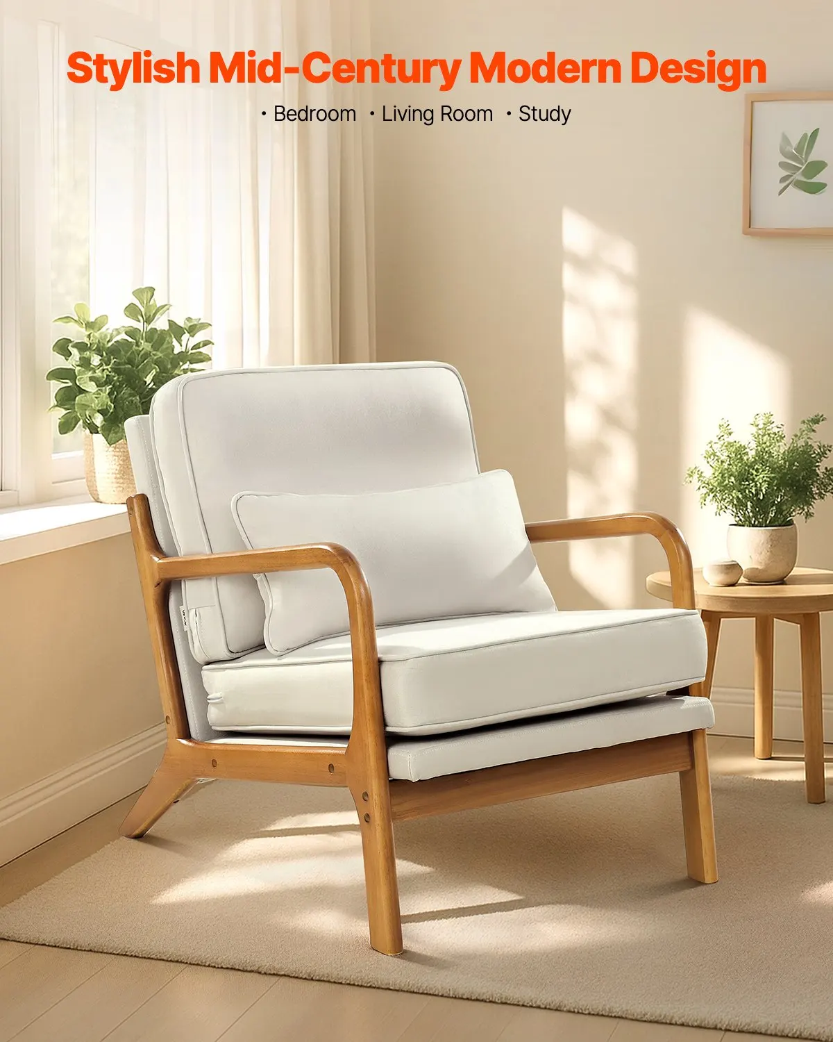 Accent Chair, Mid Century Modern Armchair With Solid Wood Frame And Non-Slip Legs, Upholstered Leisure Chair With Linen Fabric And 5.7 In Thickened Cushion, For Living Room, Bedroom, Office
Accent Chair, Mid Century Modern Armchair With Solid Wood Frame And Non-Slip Legs, Upholstered Leisure Chair With Linen Fabric And 5.7 In Thickened Cushion, For Living Room, Bedroom, Office