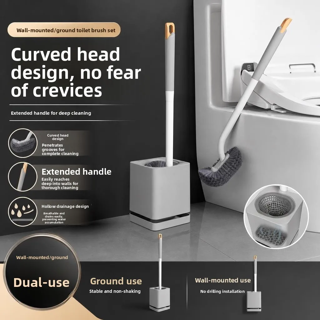 No-Drill Toilet Brush with Base Wall-Mounted Long Handle Bathroom Cleaner Floor Standing Quality Plastic Toilet Squeegee
No-Drill Toilet Brush with Base Wall-Mounted Long Handle Bathroom Cleaner Floor Standing Quality Plastic Toilet Squeegee