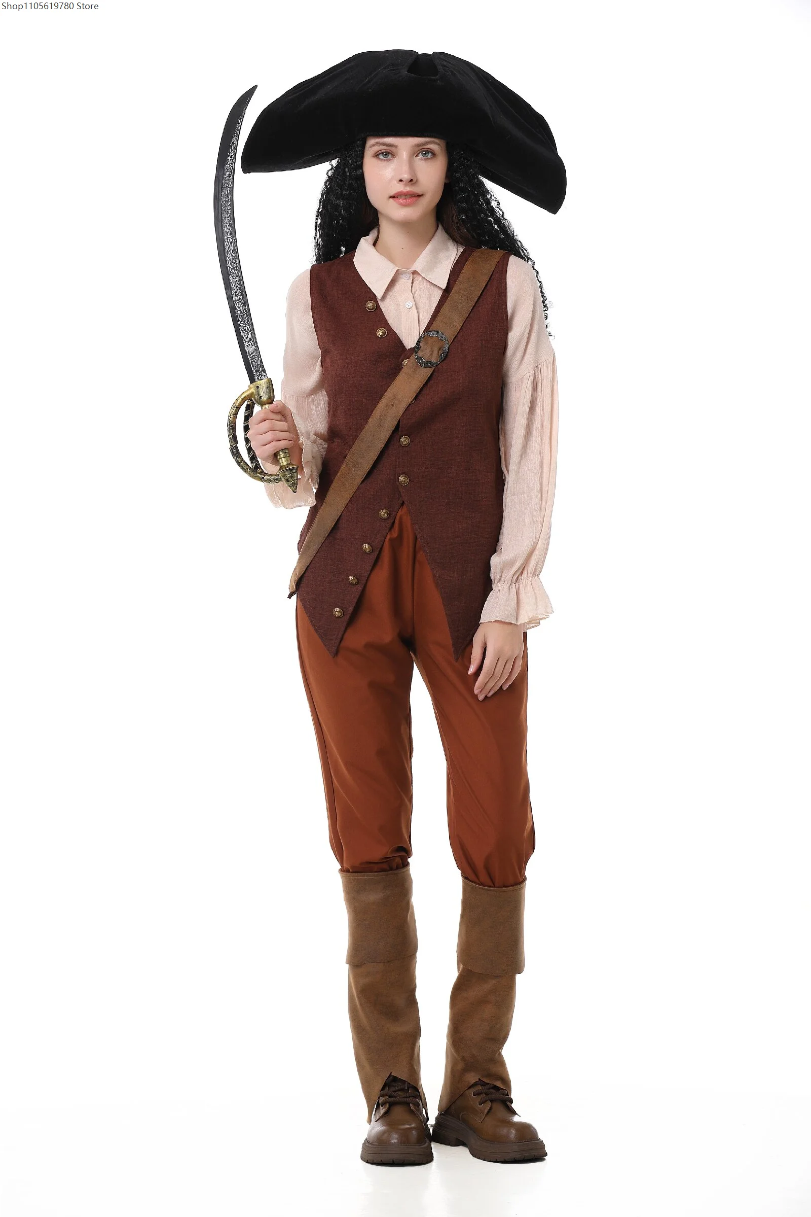 Women Vintage Pirate Full Outfit Set Halloween Carnival Club Stage Party Performance Matching Cosplay Costume With Accessories
Women Vintage Pirate Full Outfit Set Halloween Carnival Club Stage Party Performance Matching Cosplay Costume With Accessories
