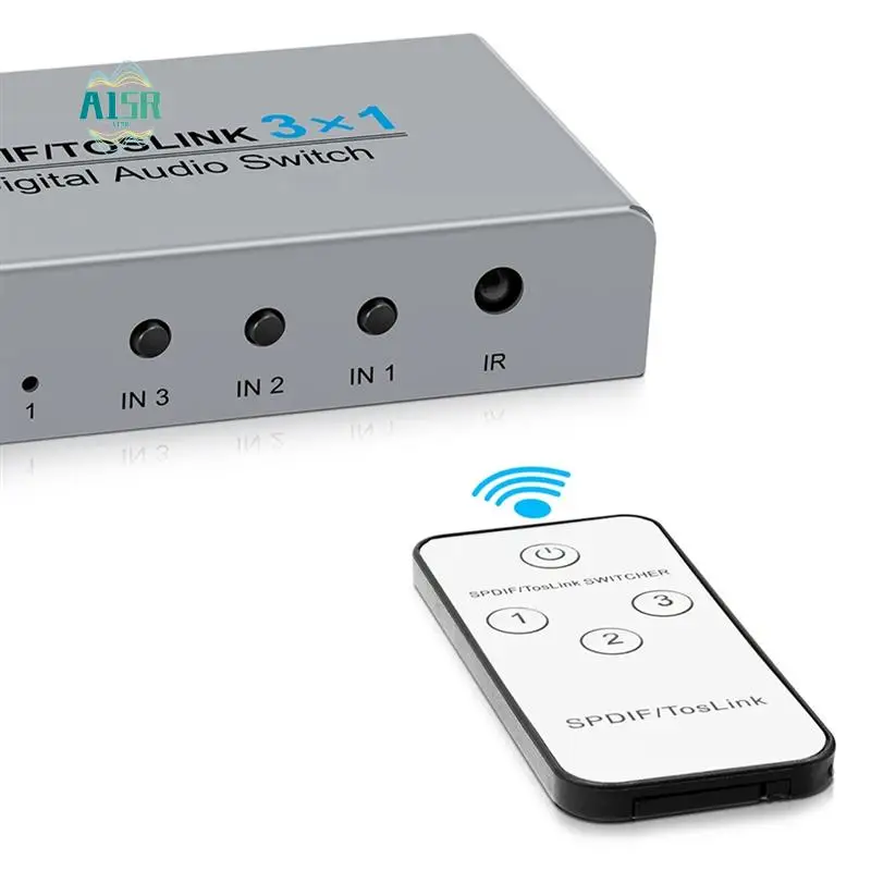A15R-3-портовый цифровой оптический аудиопереключатель Toslink 3X1 с ИК-пультом дистанционного управления, алюминиевый переключатель SPDIF
A15R-3-портовый цифровой оптический аудиопереключатель Toslink 3X1 с ИК-пультом дистанционного управления, алюминиевый переключатель SPDIF