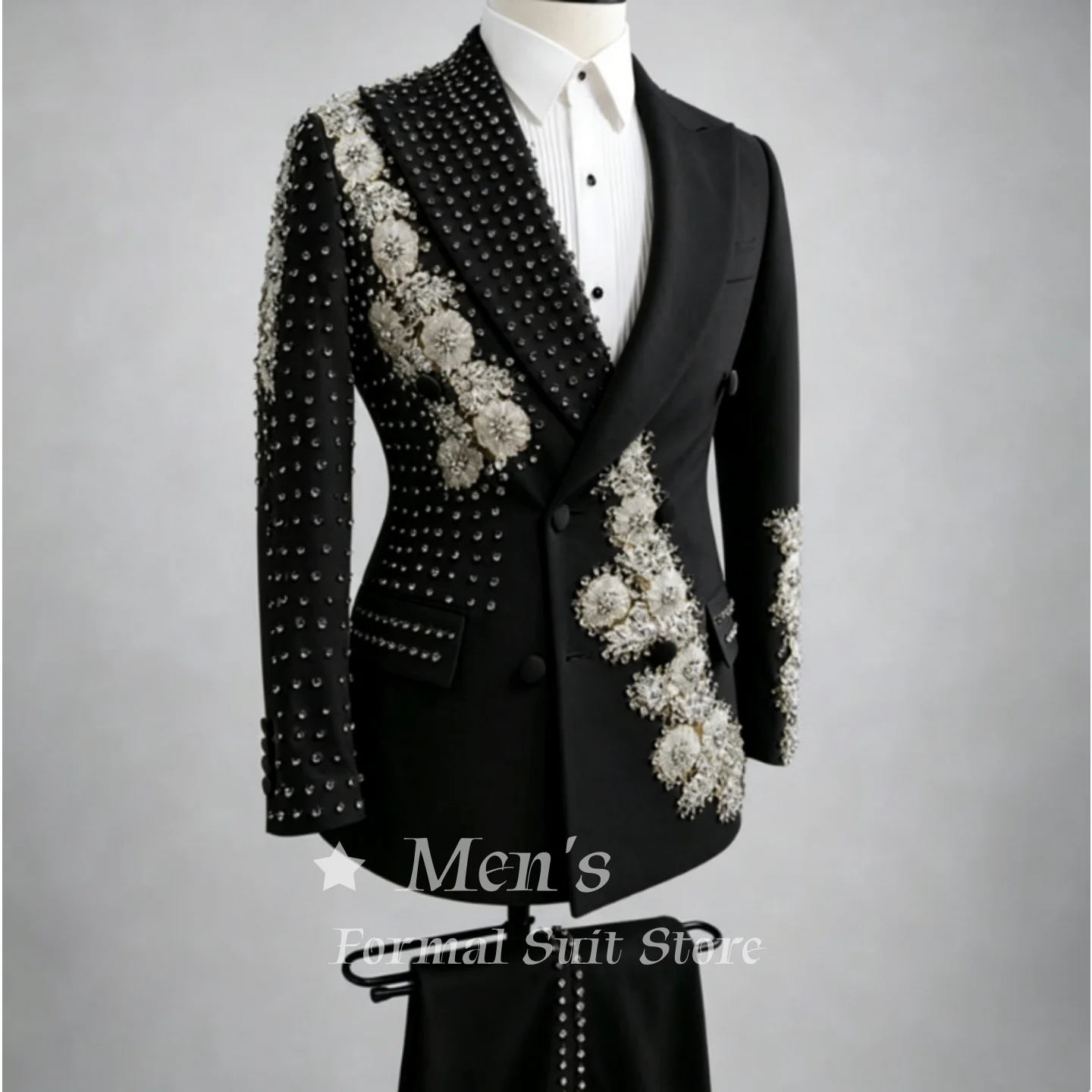 Mens White Beaded Shawl Lapel Tuxedo Jacket Single Blazer Crystal Embellished Formal Occasions Wedding Prom Party Customized
Mens White Beaded Shawl Lapel Tuxedo Jacket Single Blazer Crystal Embellished Formal Occasions Wedding Prom Party Customized