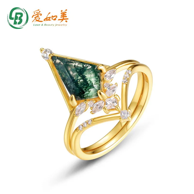 Popular Water Grass Agate Set Ring for Women 18K Gold PT950 Platinum Silver Plated 7-Layer Gold Geometric Green Moss Stone Ring
Popular Water Grass Agate Set Ring for Women 18K Gold PT950 Platinum Silver Plated 7-Layer Gold Geometric Green Moss Stone Ring