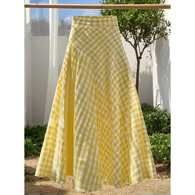 traffic 2025Dopamine Yellow Waist-Cinching Plaid Design Long Skirt Women2025New Fashionable Trendy Hot-Selling Summer S
traffic 2025Dopamine Yellow Waist-Cinching Plaid Design Long Skirt Women2025New Fashionable Trendy Hot-Selling Summer S